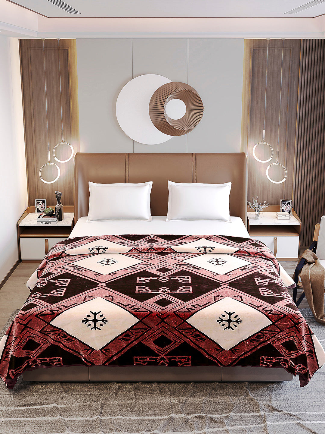 Printed Double Bed Blanket 1 Ply, 550 GSM, 2.9 kg (Roman)