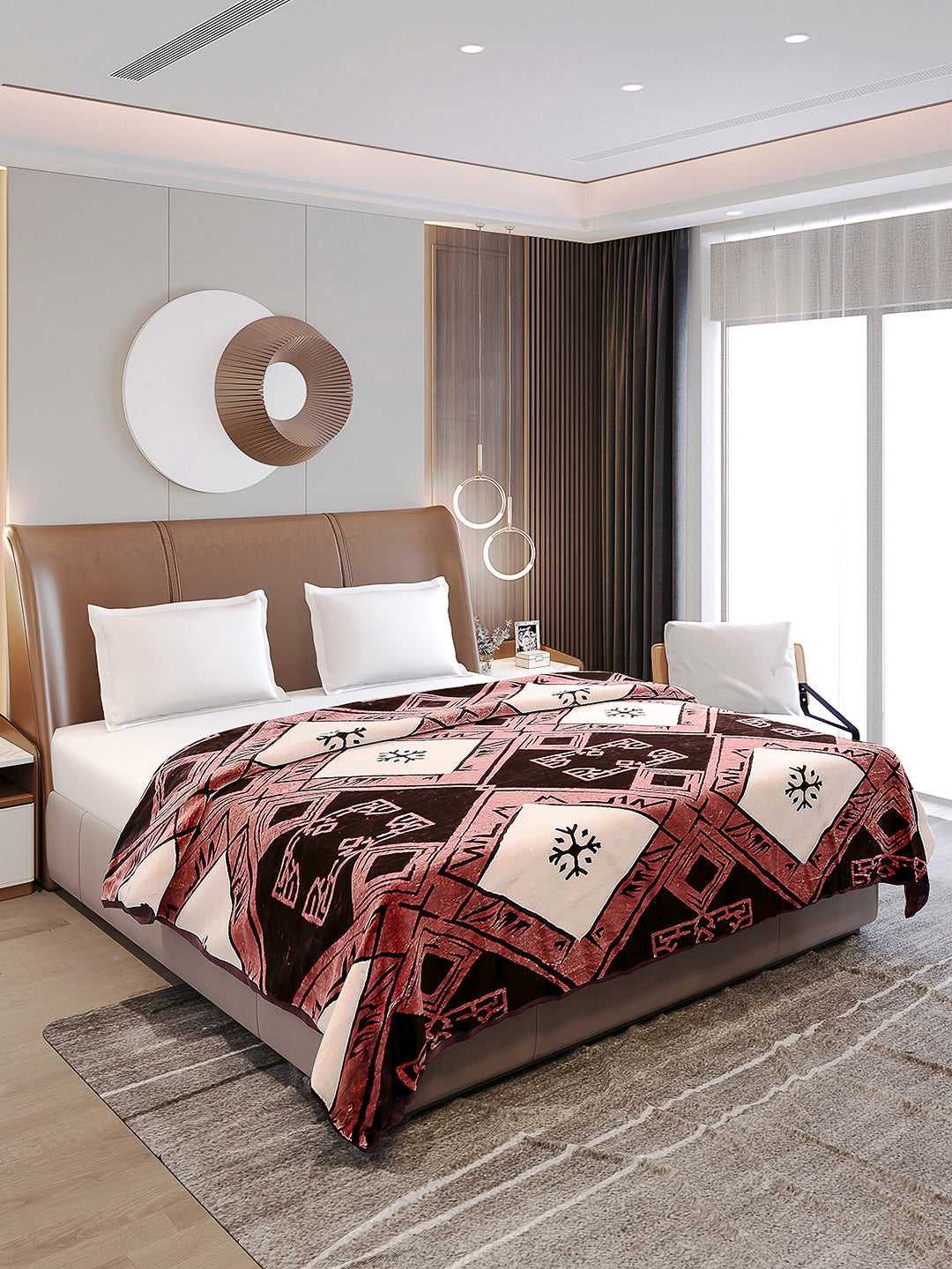Printed Double Bed Blanket 1 Ply, 550 GSM, 2.9 kg (Roman)