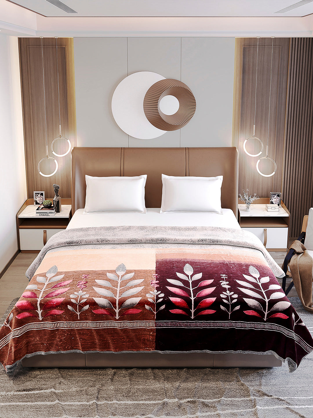 Printed Double Bed Blanket 1 Ply, 550 GSM, 2.9 kg (Roman)
