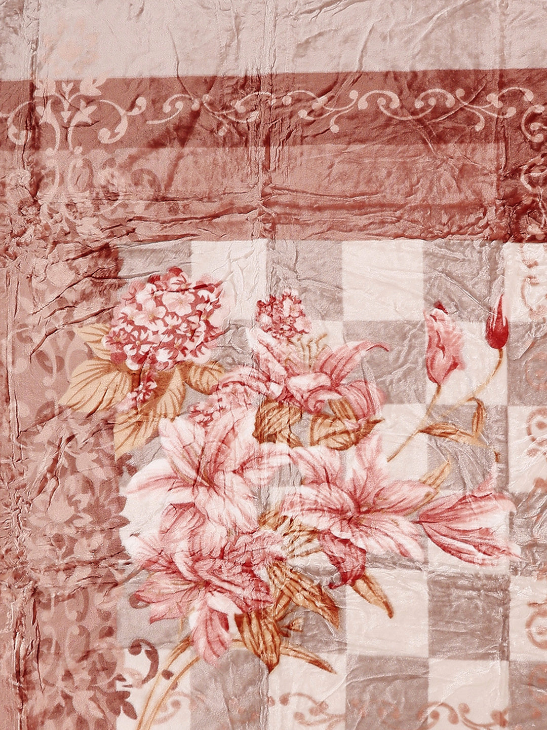 Printed Double Bed 1 Ply, 530 GSM Super Soft Blanket for Mild Winter - (Roman Plus)
