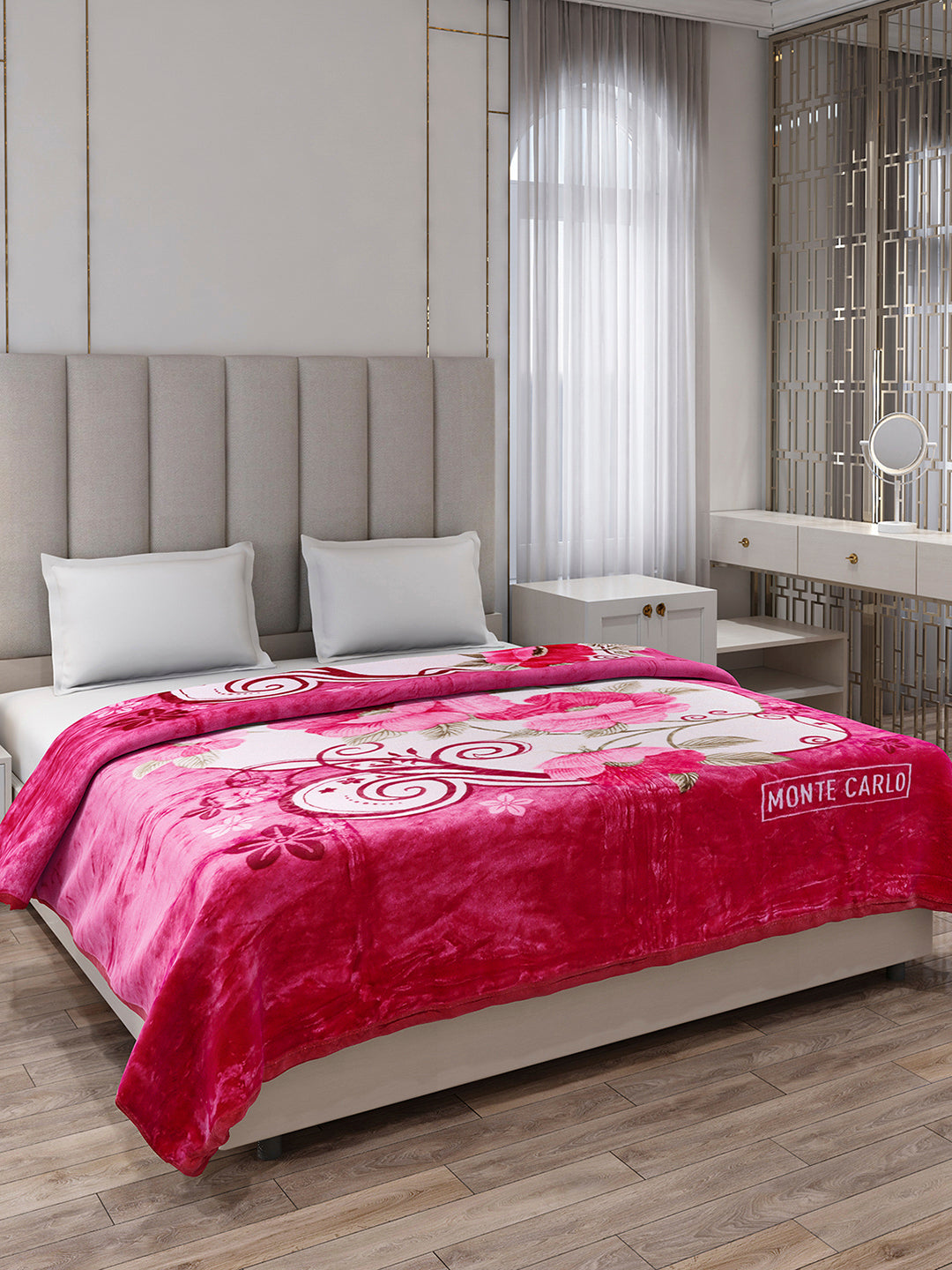 Printed Double Bed 1 Ply, 530 GSM Super Soft Blanket for Mild Winter - (Roman Plus)