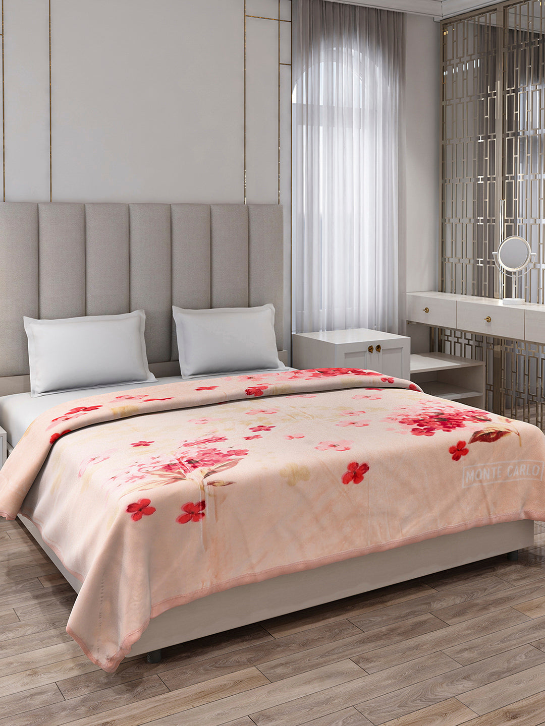 Printed Double Bed 1 Ply, 530 GSM Super Soft Blanket for Mild Winter - (Roman Plus)
