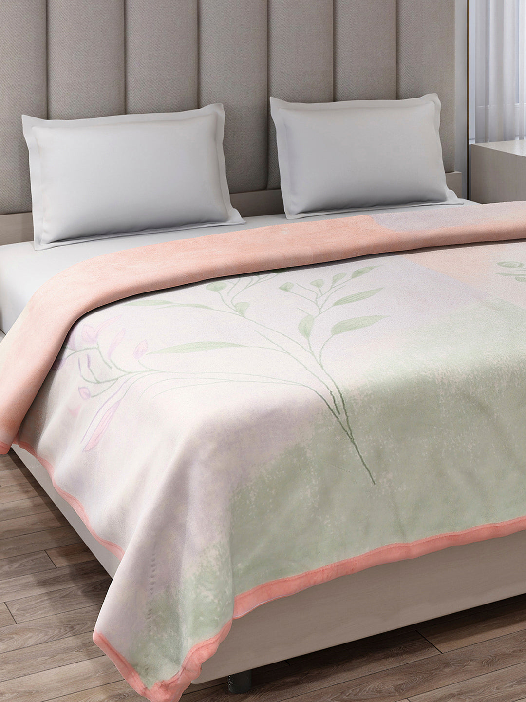 Printed Double Bed 3, 890 GSM Ply Blanket for Heavy Winter - (Rosewood)