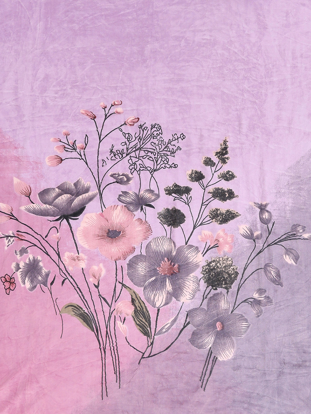 Printed Double Bed 3, 890 GSM Ply Blanket for Heavy Winter - (Rosewood)