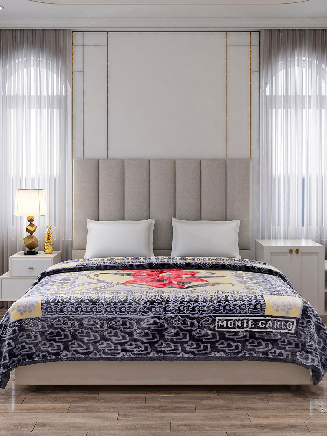Printed Double Bed 1136 GSM Blanket for Heavy Winter - (Shahenshan BL)