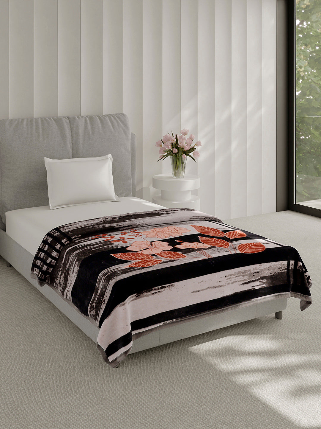 Printed Single Bed 1 Ply Blanket for Heavy Winter - (Soulmate)
