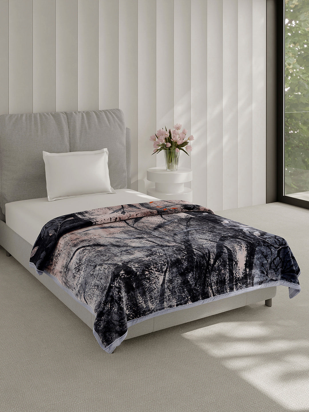 Printed Single Bed 1 Ply Blanket for Heavy Winter - (Soulmate)