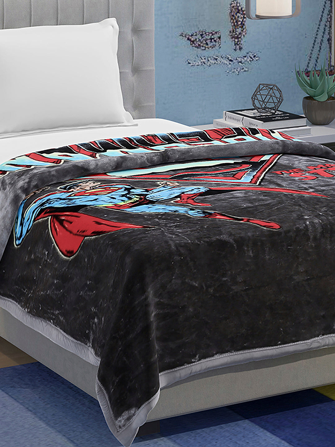 Printed Baby Blanket 1 Ply, 576 GSM, 1.9 kg (Super Hero)