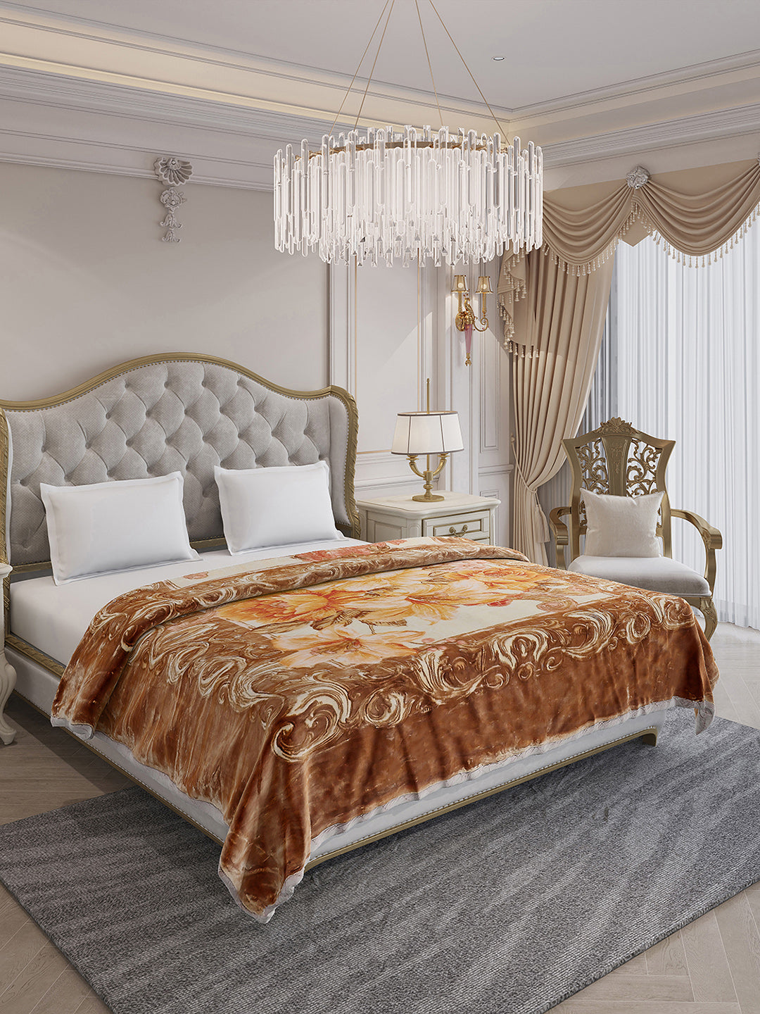 Printed Double Bed 3 Ply 1500 GSM Blanket for Winter (Superimo), Weight 8 kg