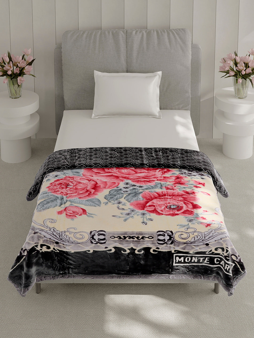 Printed Single Bed 3 Ply, 909 GSM Blanket for Heavy Winter - (Umang)