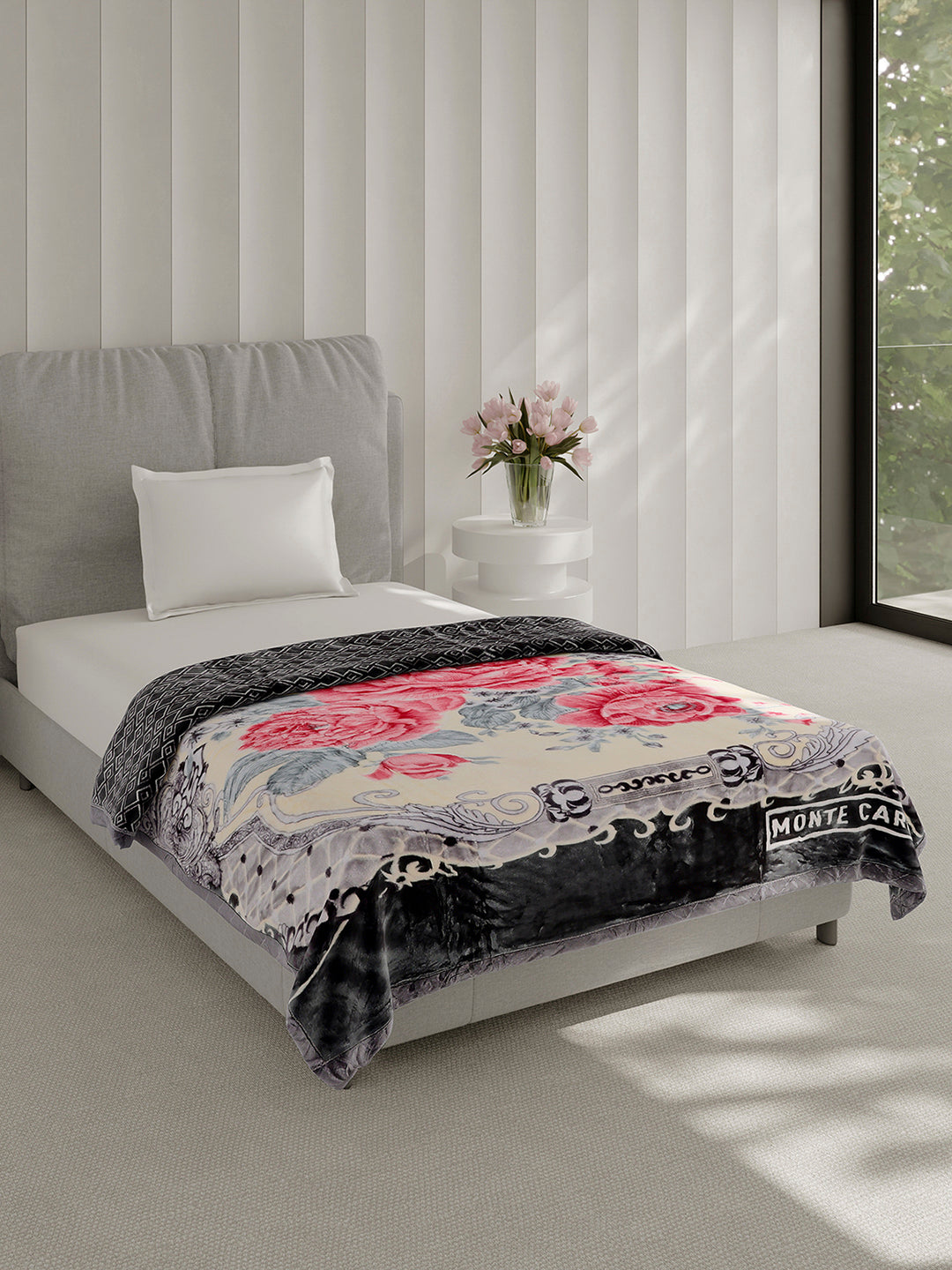 Printed Single Bed 3 Ply, 909 GSM Blanket for Heavy Winter - (Umang)