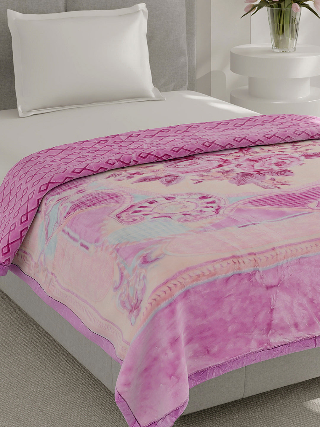 Printed Single Bed 3 Ply, 909 GSM Blanket for Heavy Winter - (Umang)