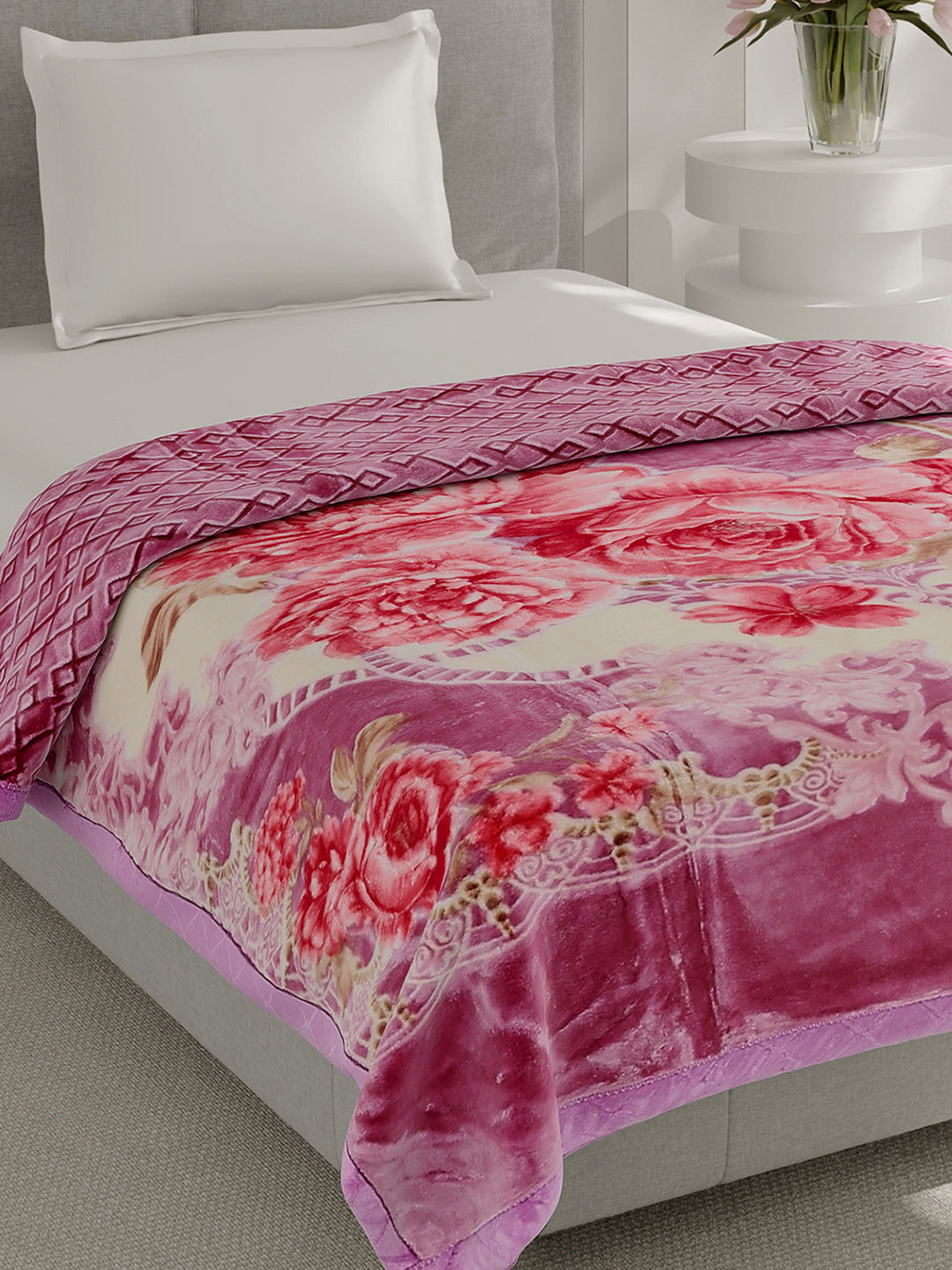Printed Single Bed 3 Ply, 909 GSM Blanket for Heavy Winter - (Umang)