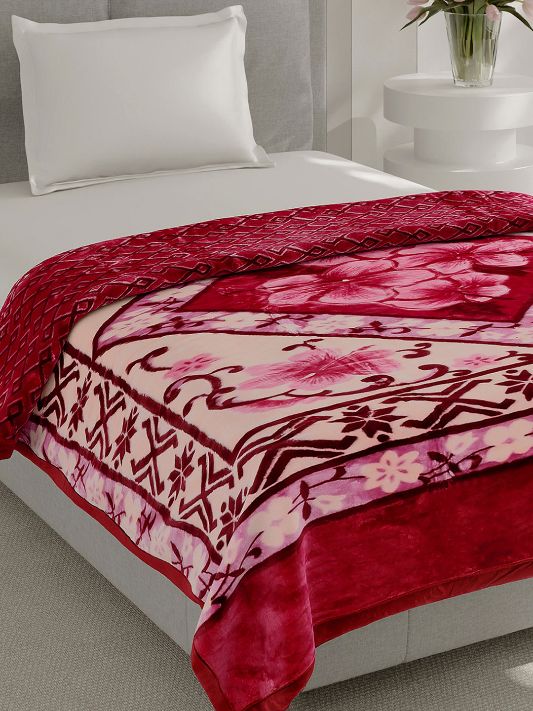 Printed Single Bed 3 Ply, 909 GSM Blanket for Heavy Winter - (Umang)