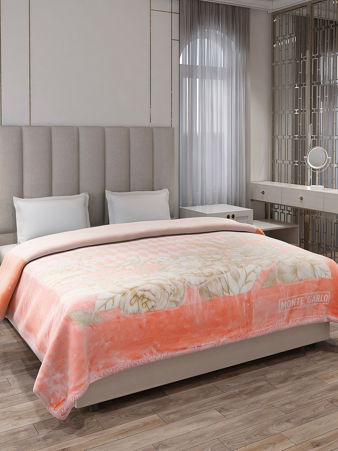 Printed Double Bed Reversible Blanket 2 Ply, 850 GSM, 4.5 kg (Uphar)