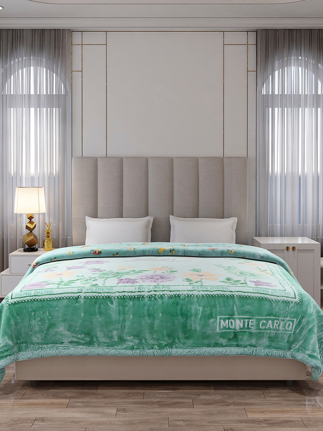 Printed Double Bed Reversible Blanket 2 Ply, 850 GSM, 4.5 kg (Uphar)