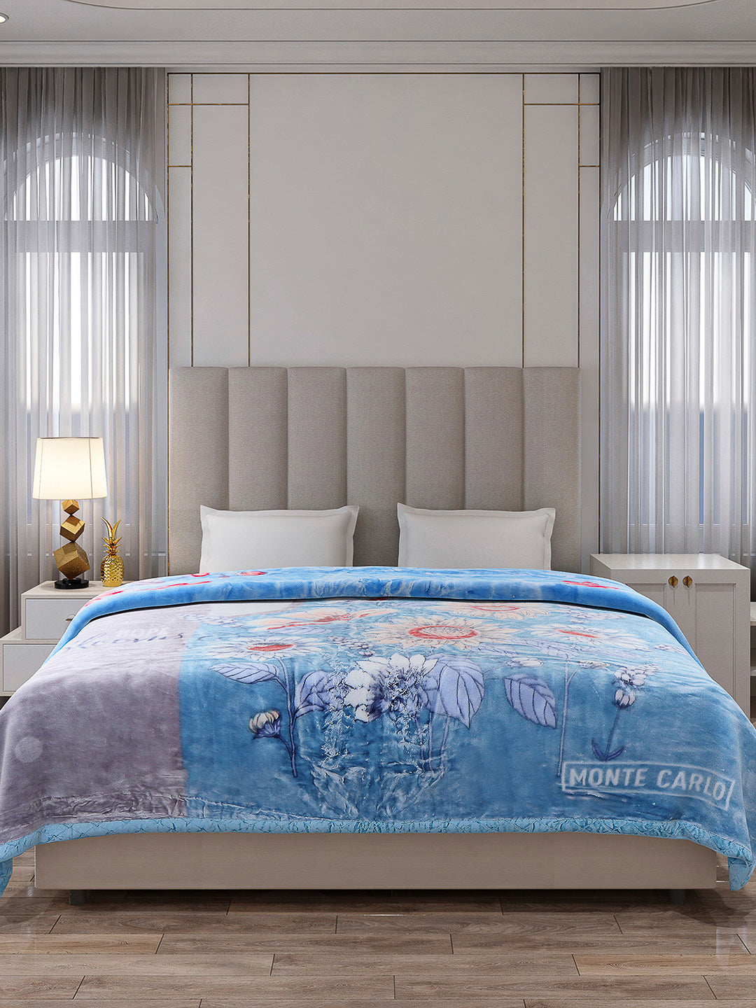 Printed Double Bed Reversible Blanket 2 Ply, 850 GSM, 4.5 kg (Uphar)