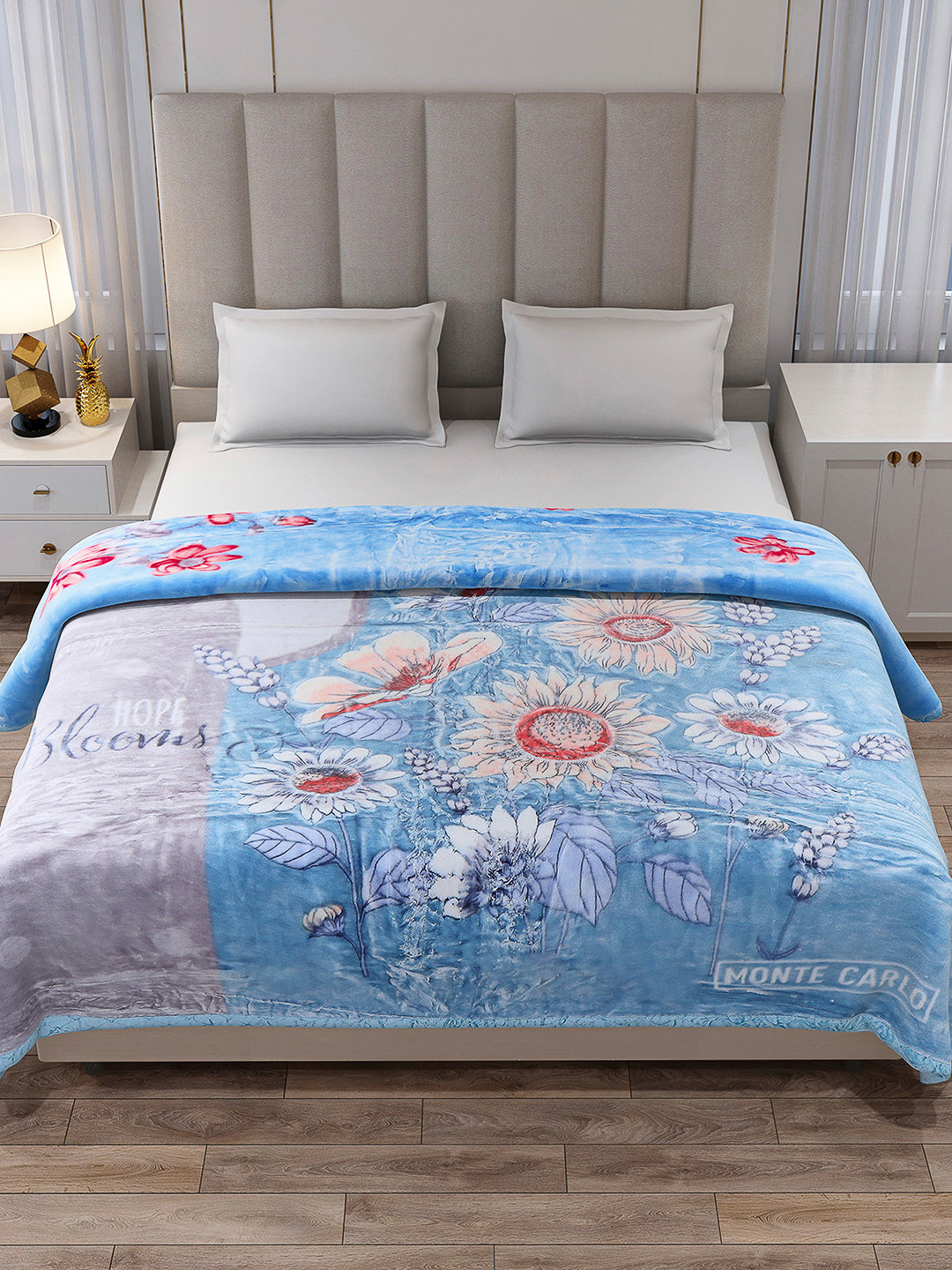 Printed Double Bed Reversible Blanket 2 Ply, 850 GSM, 4.5 kg (Uphar)