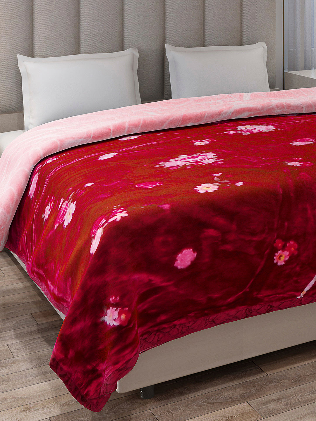 Printed Double Bed Reversible Blanket 2 Ply, 850 GSM, 4.5 kg (Uphar)