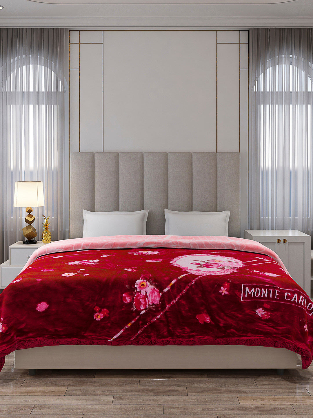 Printed Double Bed Reversible Blanket 2 Ply, 850 GSM, 4.5 kg (Uphar)