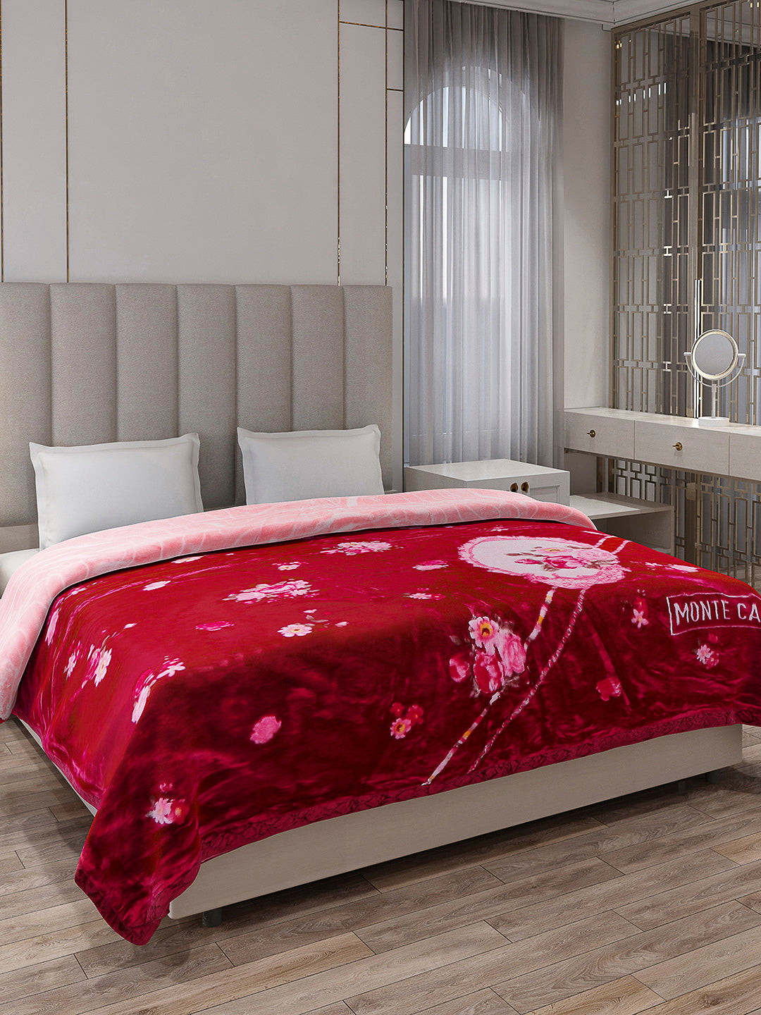 Printed Double Bed Reversible Blanket 2 Ply, 850 GSM, 4.5 kg (Uphar)