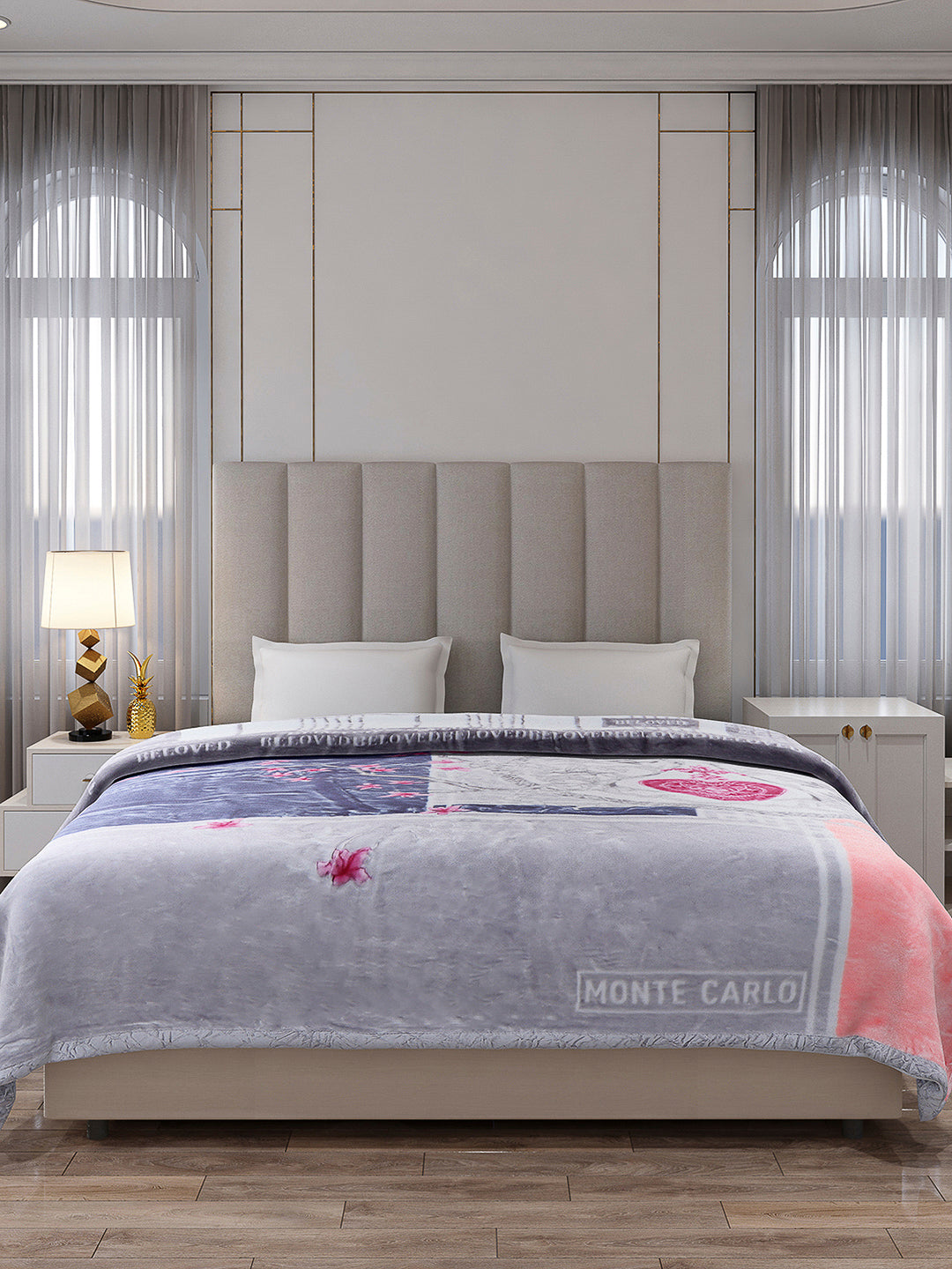 Printed Double Bed Reversible Blanket 2 Ply, 850 GSM, 4.5 kg (Uphar)