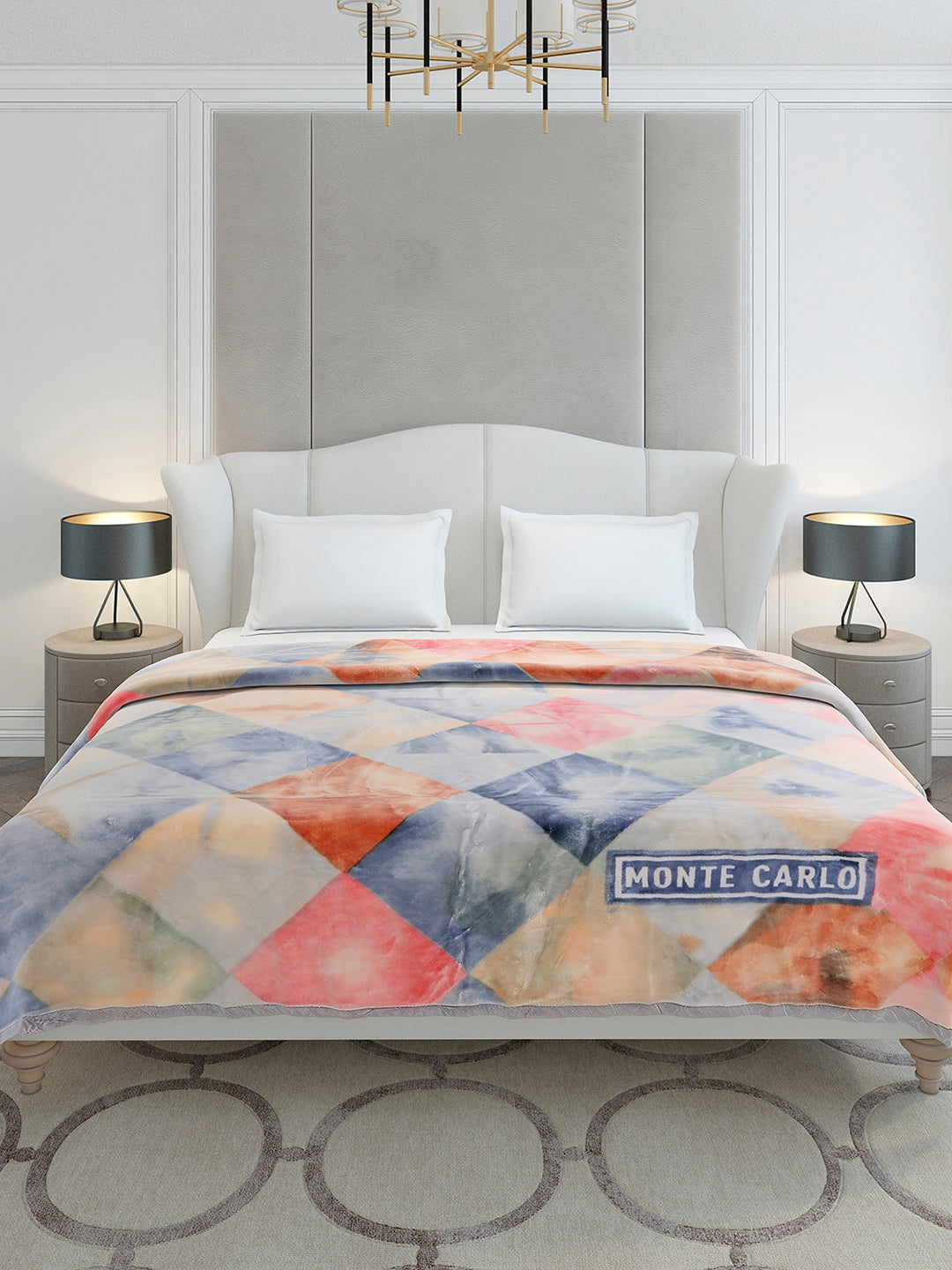 Printed Double Bed 2 Ply, 909 GSM Embossed Blanket for Heavy Winter - (Vista Plus)