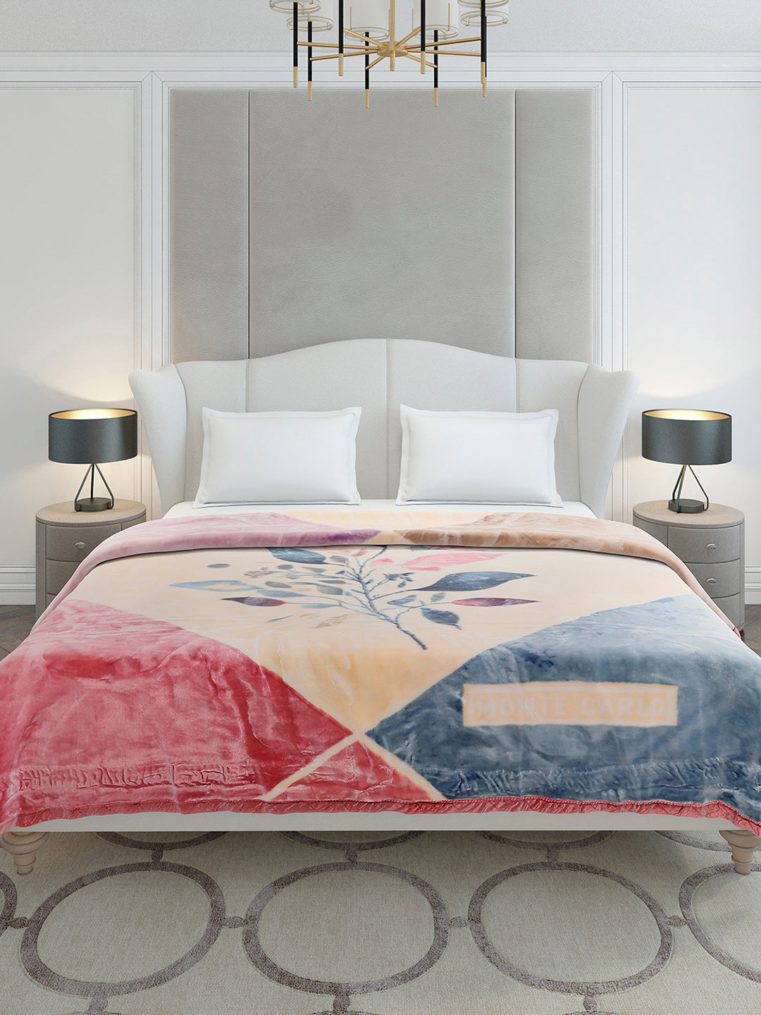 Printed Double Bed 2 Ply, 909 GSM Embossed Blanket for Heavy Winter - (Vista Plus)