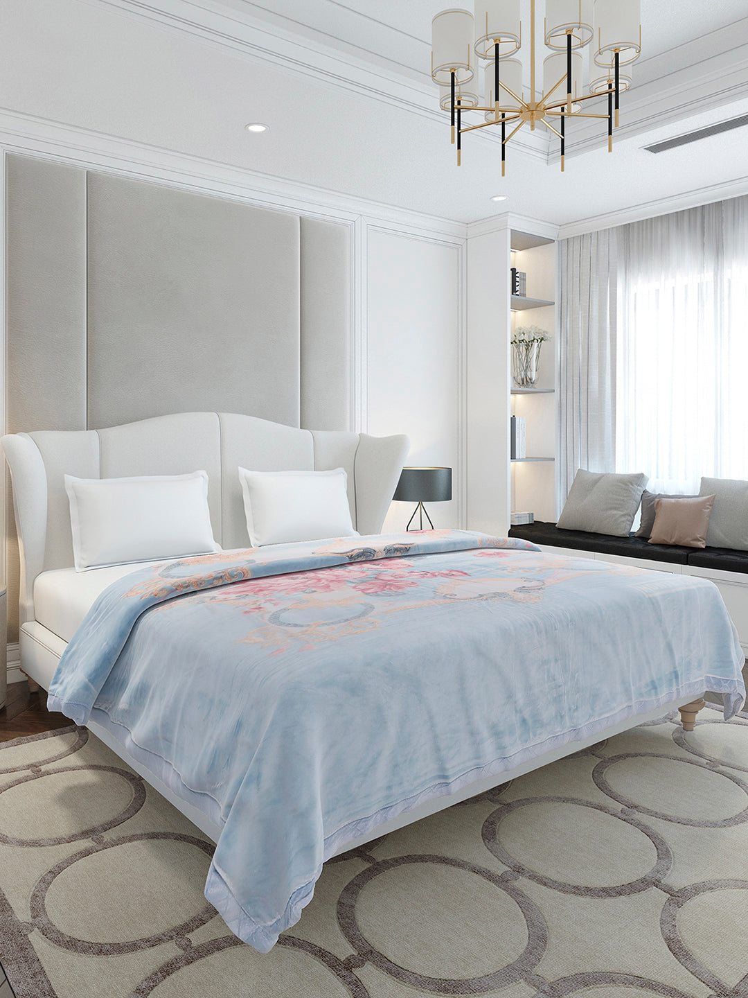 Printed Double Bed 3 Ply, 909 GSM Blanket for Heavy Winter - (Wild Side)