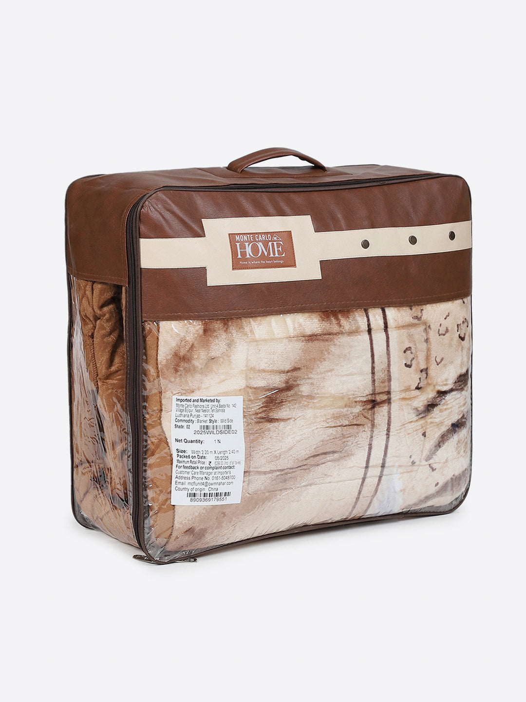 Printed Double Bed 3 Ply, 909 GSM Blanket for Heavy Winter - (Wild Side)