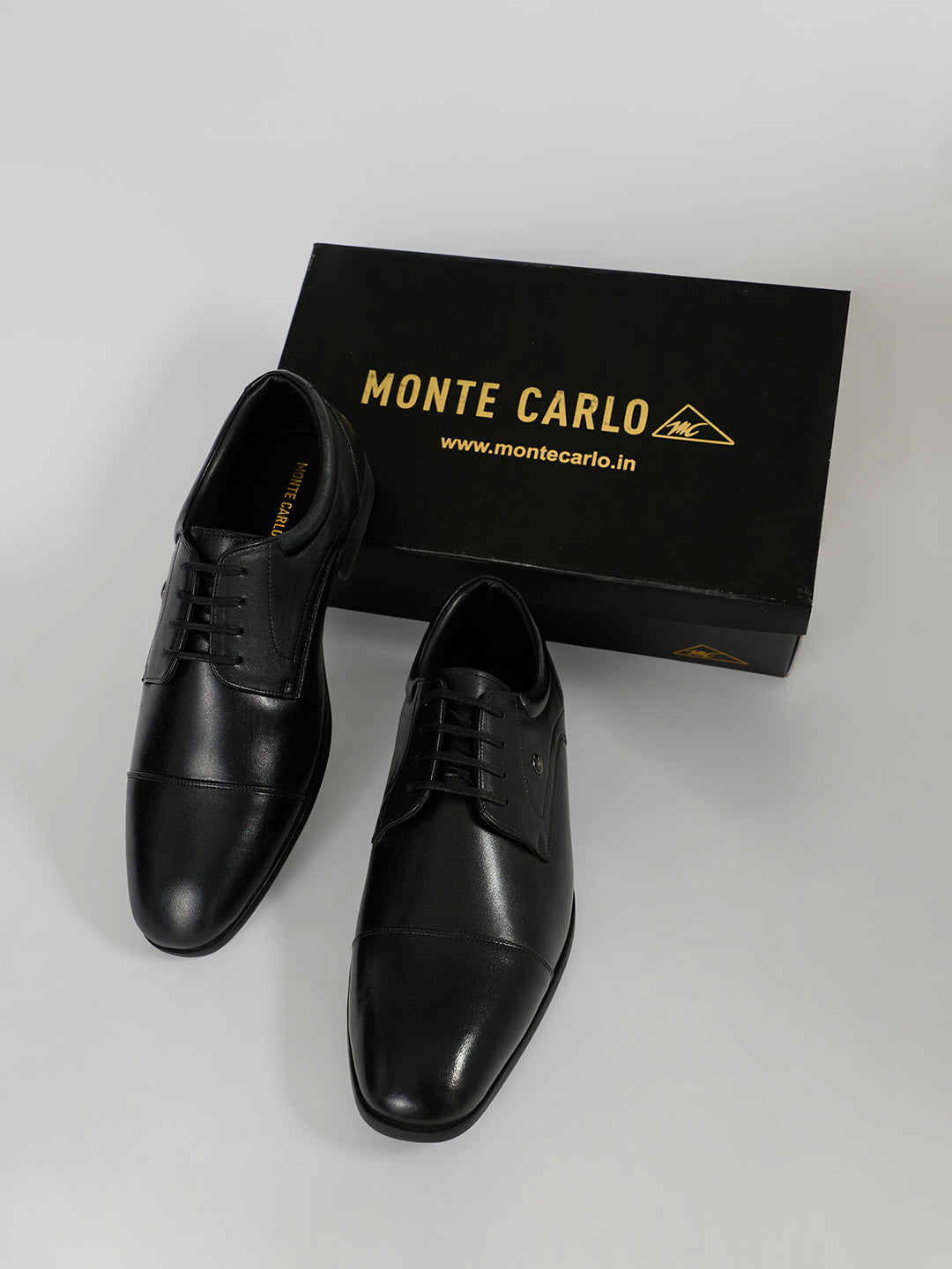 Monte Carlo Men's Premium Lace-Up Derby Formal Shoes for Office Business Meetings and Black-Tie Events