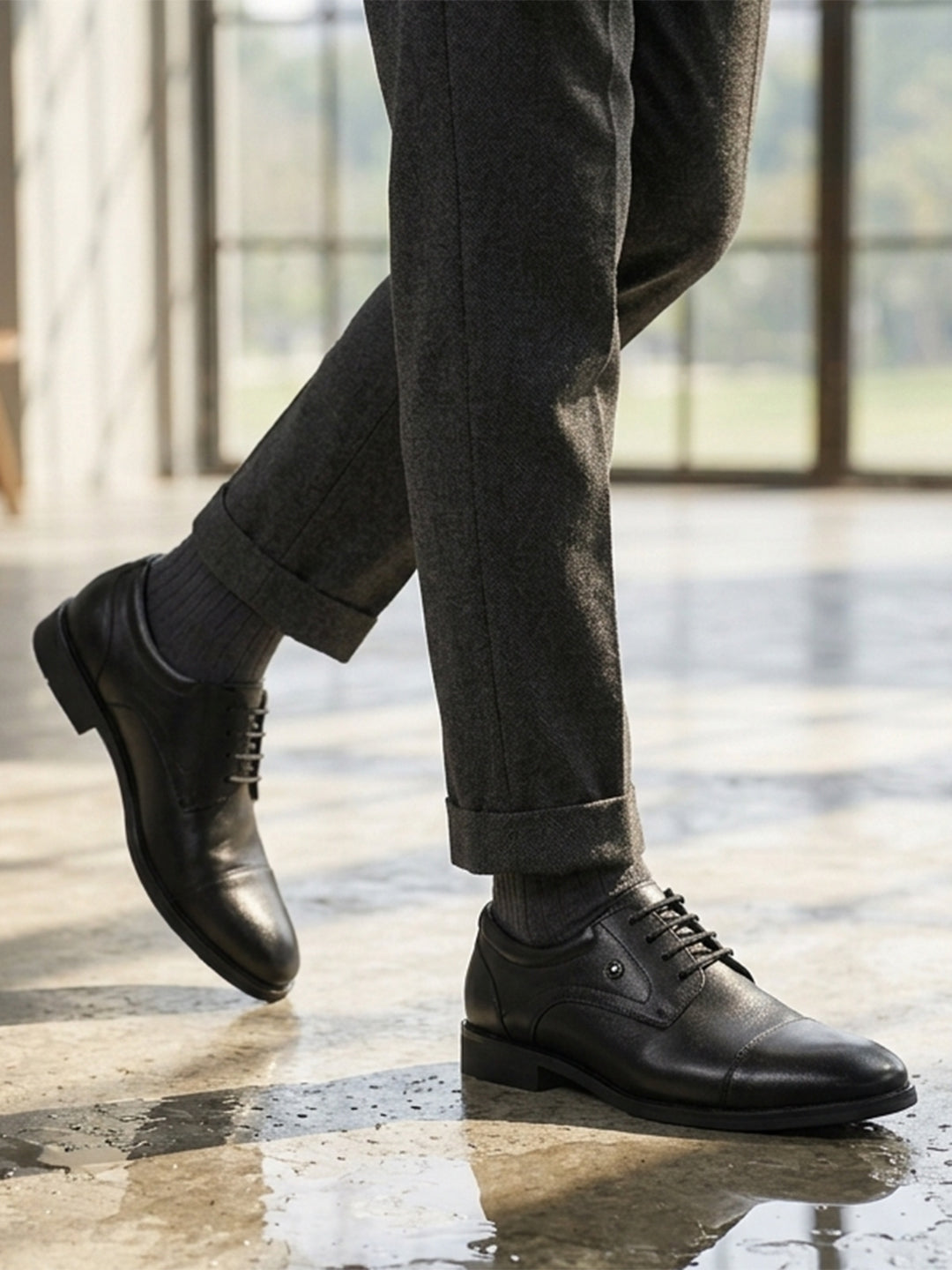Monte Carlo Men's Premium Lace-Up Derby Formal Shoes for Office Business Meetings and Black-Tie Events