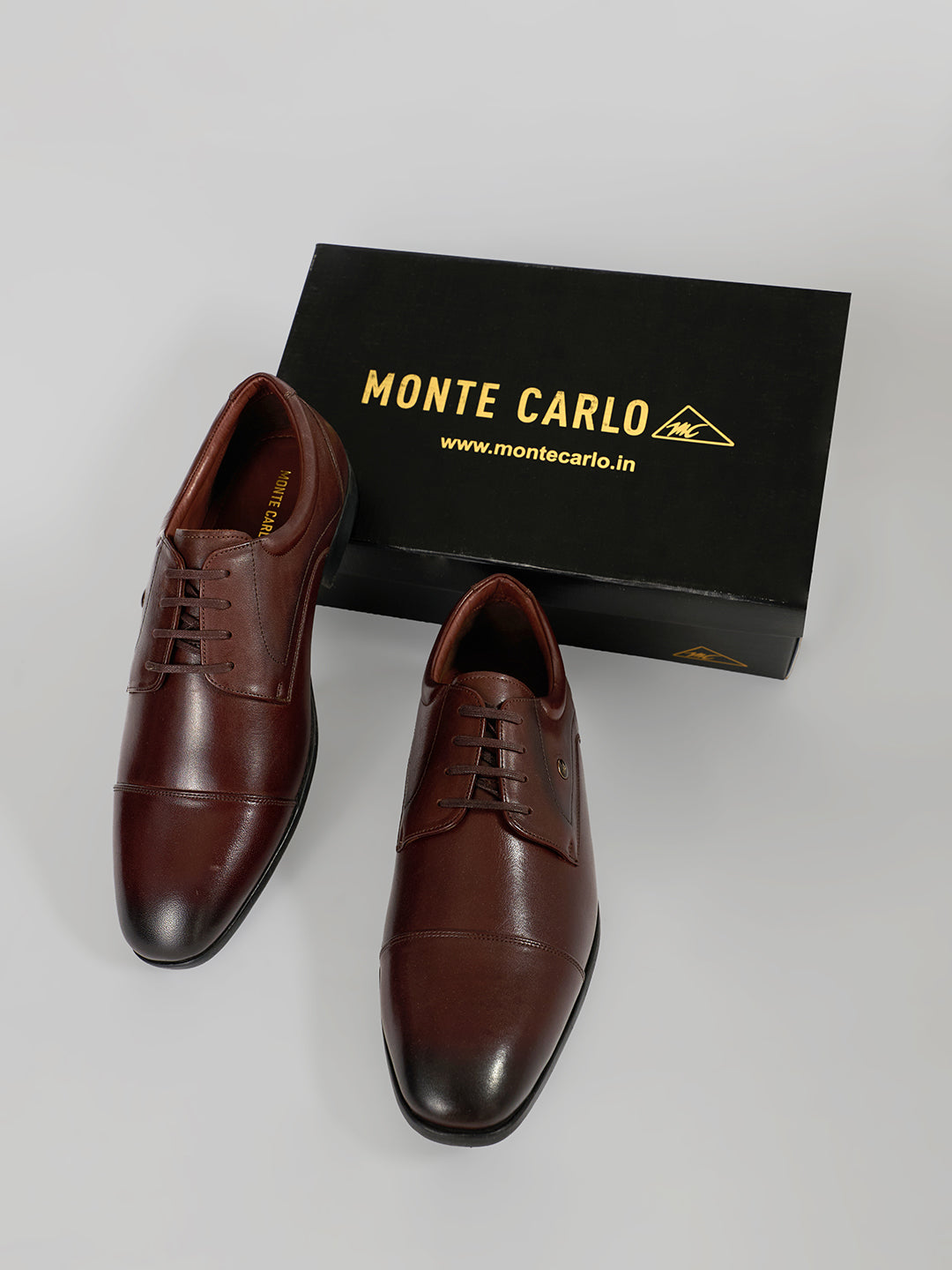 Monte Carlo Men's Premium Lace-Up Derby Formal Shoes for Office Business Meetings and Black-Tie Events