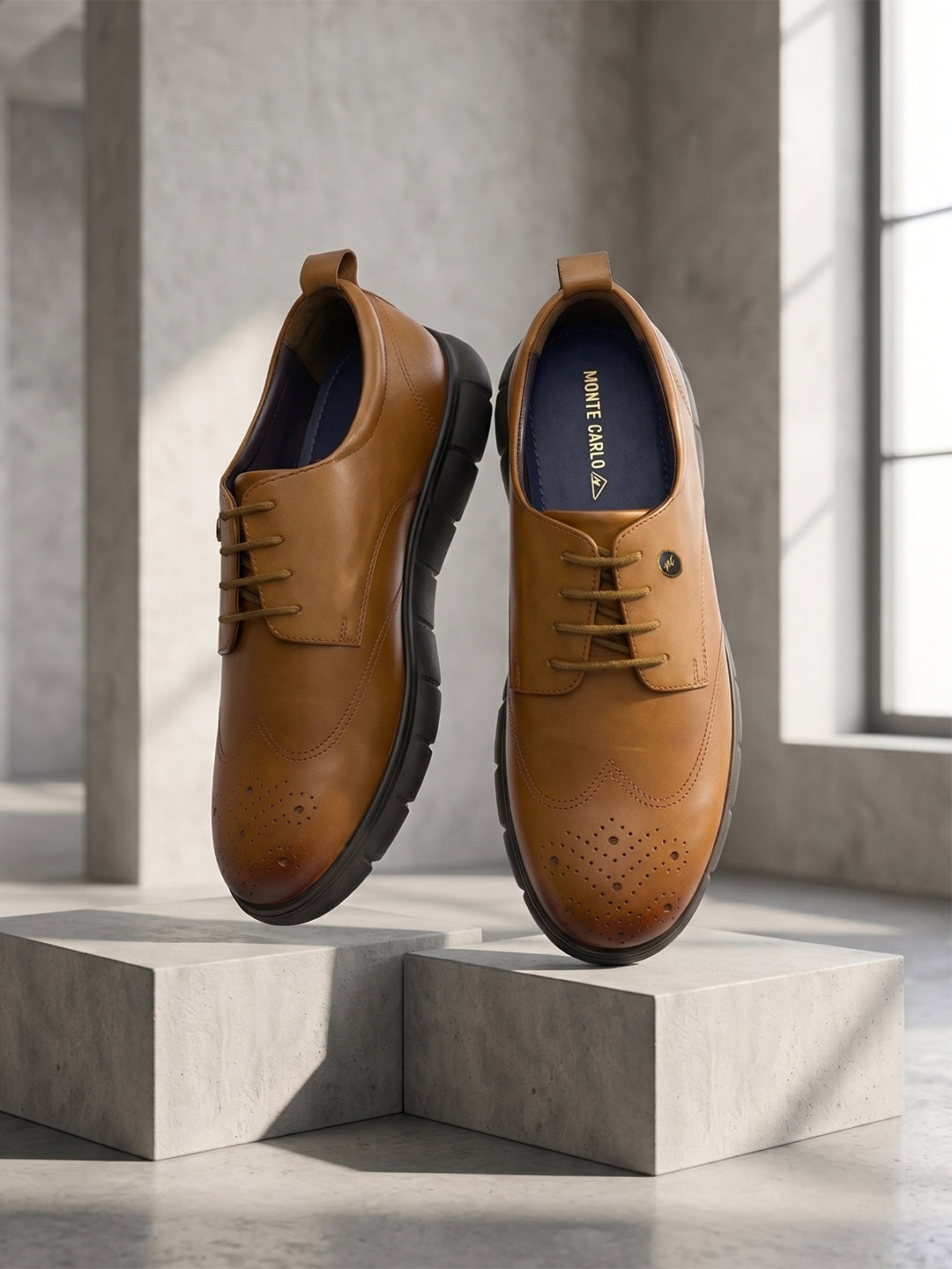 Monte Carlo Men's Brogue Lace-Up Smart Casual Shoes
