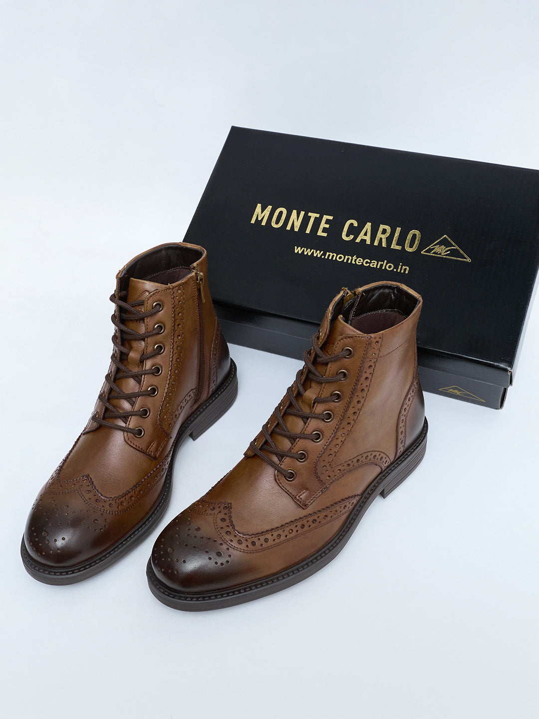 Monte Carlo Men Leather Brogue Boots
