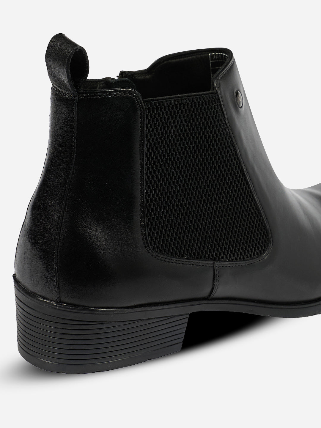 Monte Carlo Classic Elegant Chelsea Ankle Boots for Men Comfortable Chic Pointed Toe Low Block Heel Boots for Everyday Wear Slip-On with Elastic Side Panel