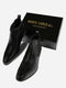 Monte Carlo Classic Elegant Chelsea Ankle Boots for Men Comfortable Chic Pointed Toe Low Block Heel Boots for Everyday Wear Slip-On with Elastic Side Panel