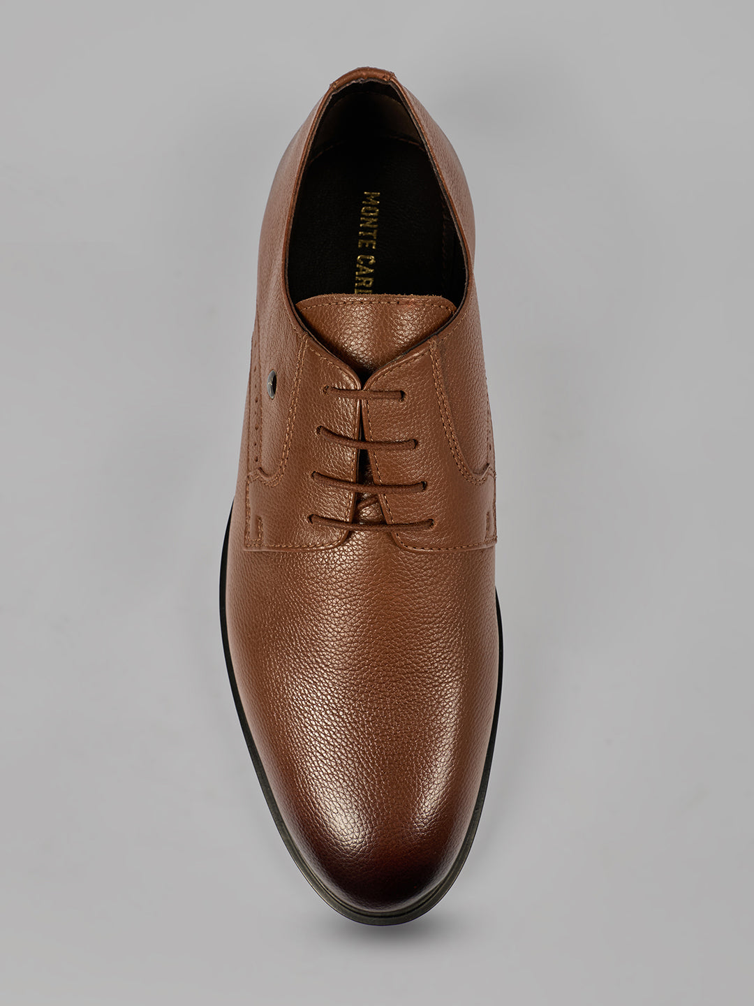 Monte Carlo Men's Premium Textured Classic Derby Formal Shoe Open-Lacing