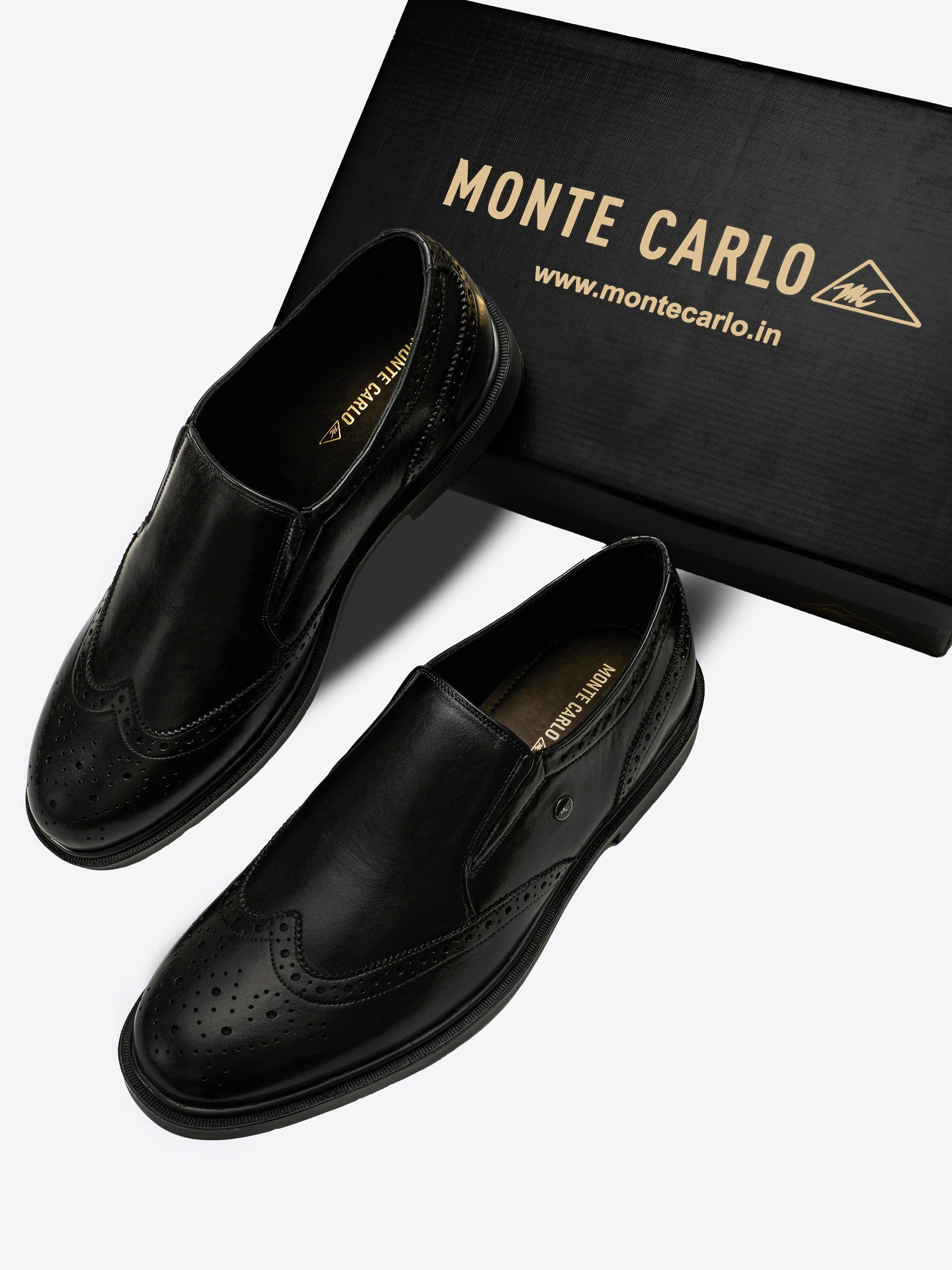 Monte Carlo Wingtip Brogue Slip-On Formal Shoes for Men