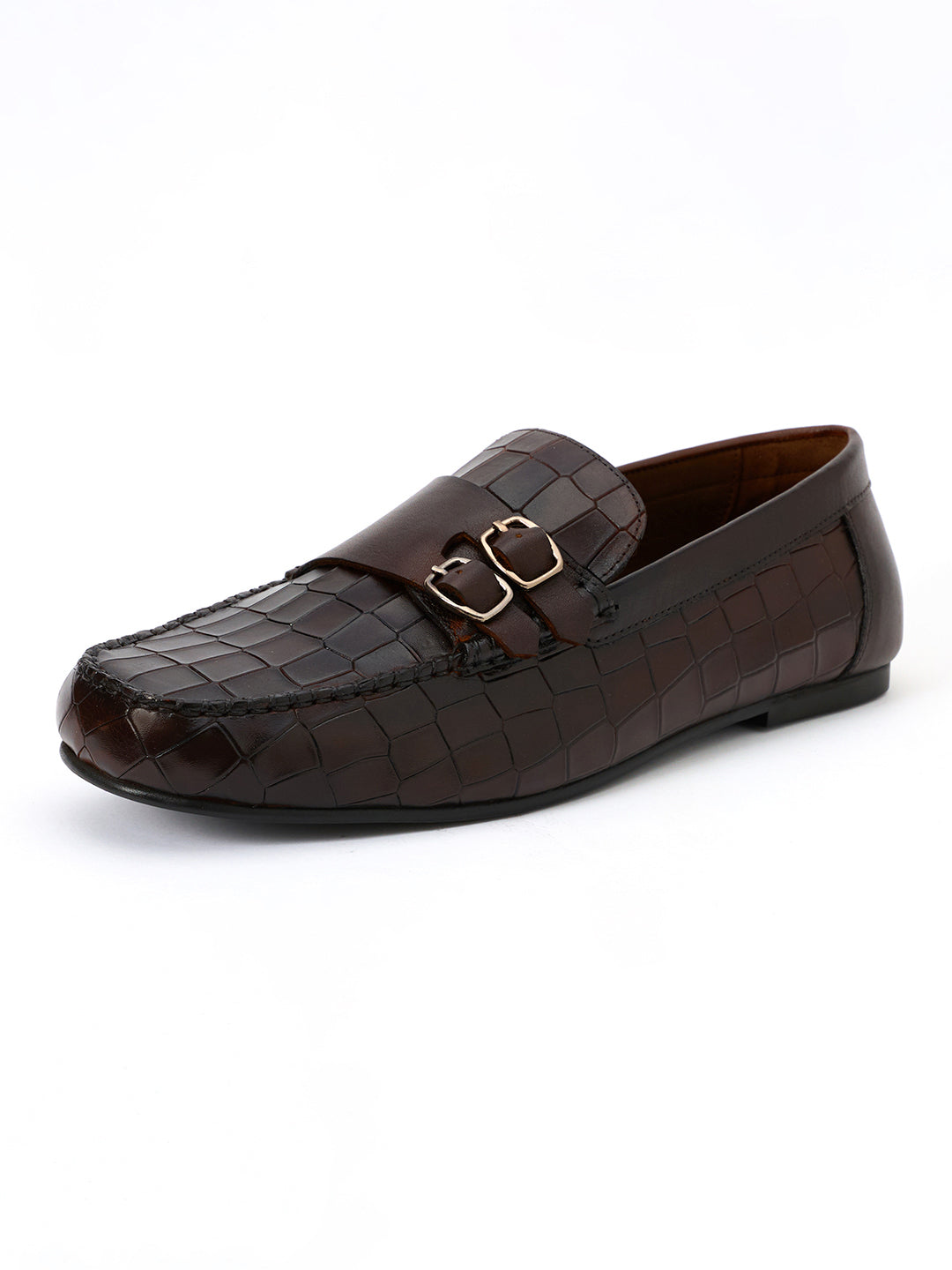 Monte Carlo Men's Textured Finish Buckle Shoes