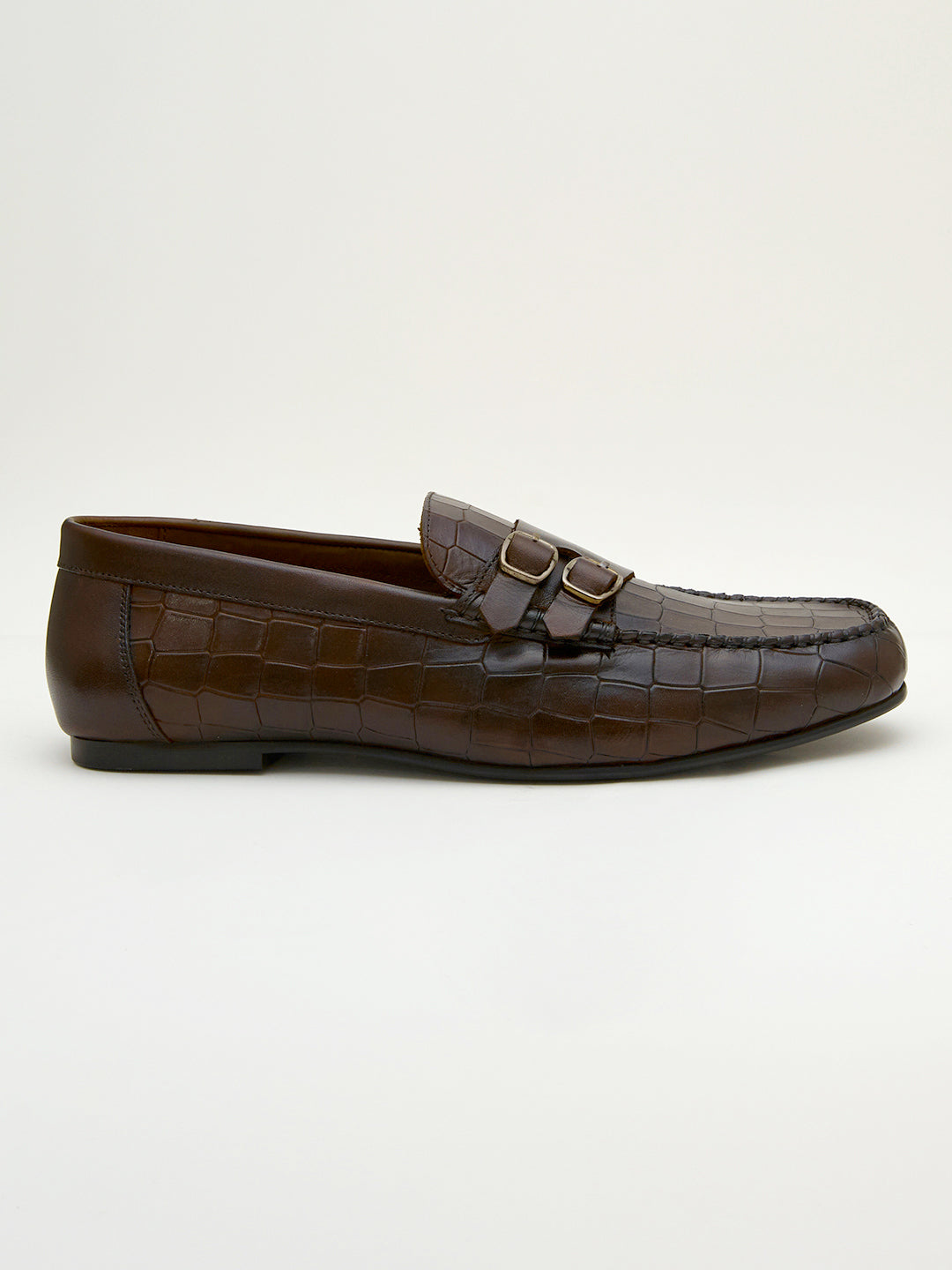 Monte Carlo Men's Textured Finish Buckle Shoes