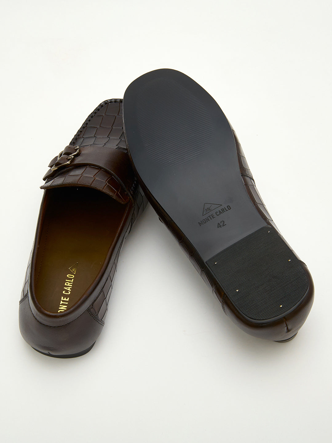 Monte Carlo Men's Textured Finish Buckle Shoes