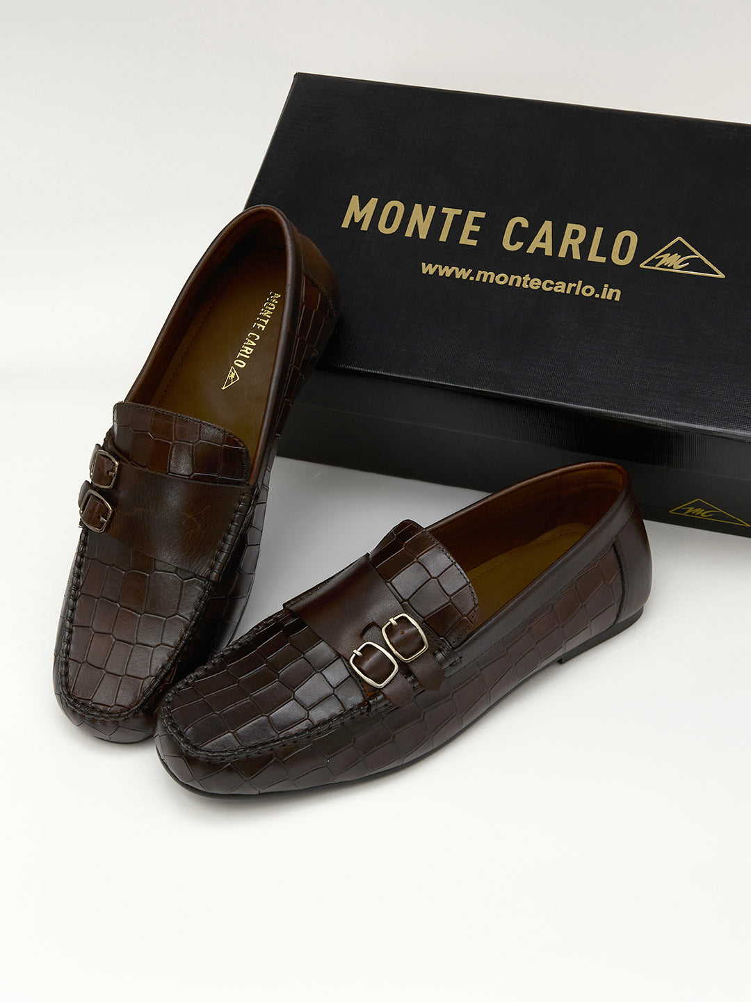 Monte Carlo Men's Textured Finish Buckle Shoes