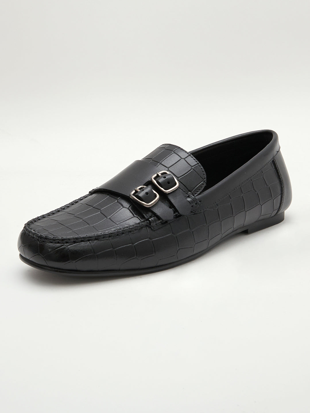 Monte Carlo Men's Textured Finish Buckle Shoes