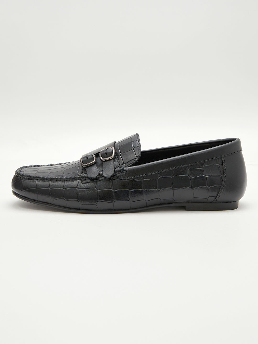 Monte Carlo Men's Textured Finish Buckle Shoes