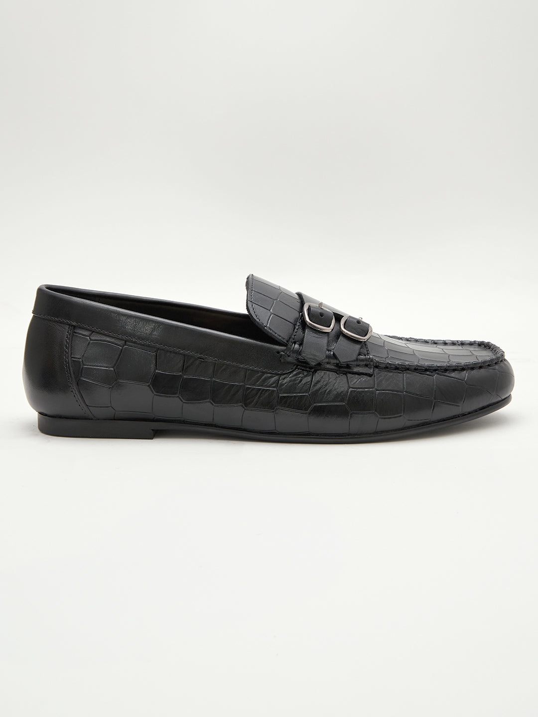 Monte Carlo Men's Textured Finish Buckle Shoes