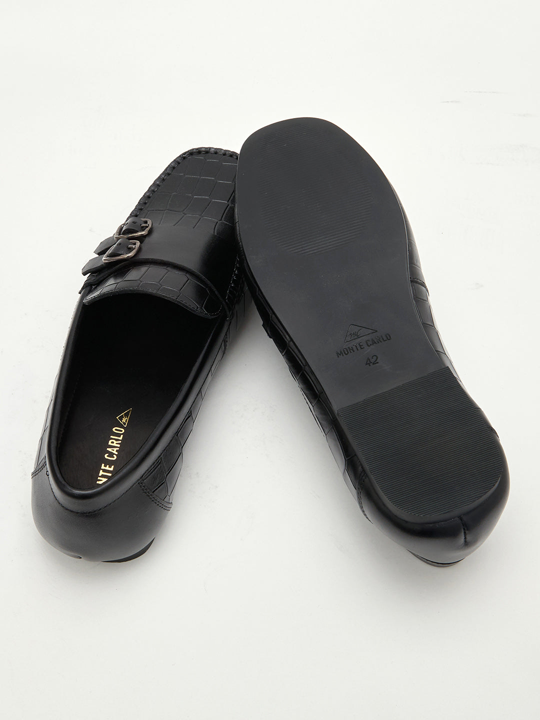 Monte Carlo Men's Textured Finish Buckle Shoes