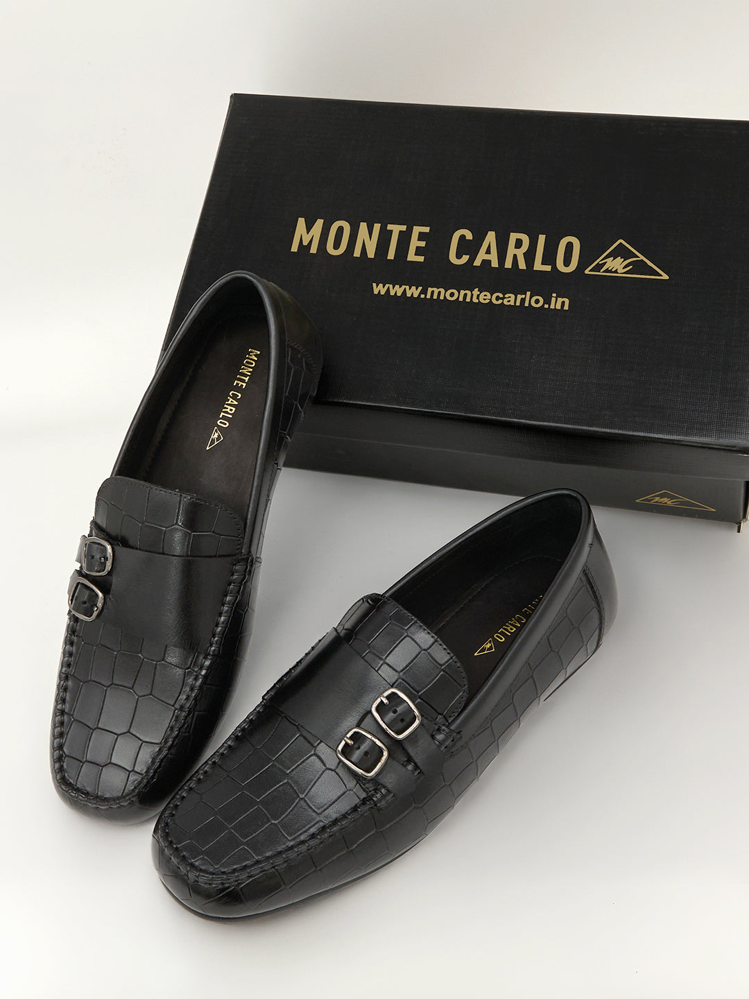 Monte Carlo Men's Textured Finish Buckle Shoes