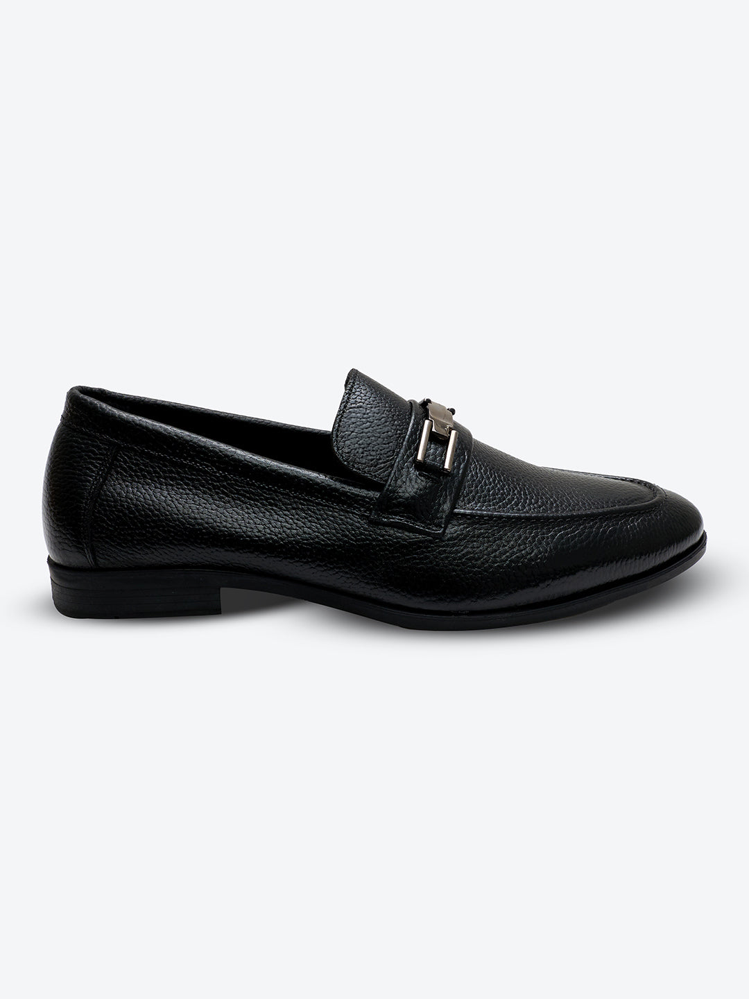 Monte Carlo Black Comfort Slip on Genuine Leather Formal Shoes for Men