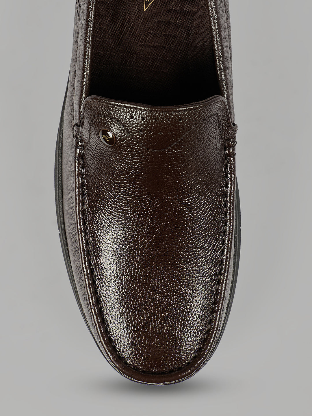 Monte Carlo Men's Leather Textured Moc-Toe Light Weight Slip-On Shoes